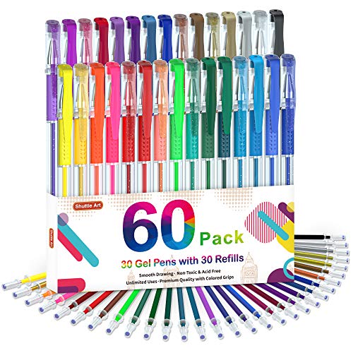 Canetas de Gel BIC VELLEDAE (60 Un - Multicor) Shuttle Art - Instrumentos de escrita e desenho - multicor, ponta 2 mm, tinta à base de água, cores vivas
