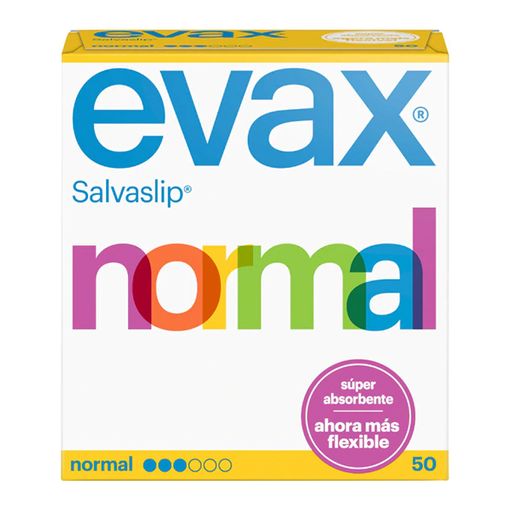 Protetor de Slip EVAX Normal (50 Un) (Recondicionado Como Novo) EVAX - Absorventes e protetores femininos - absorção rápida, hidrofóbico, formato ahorro, 44 unidades