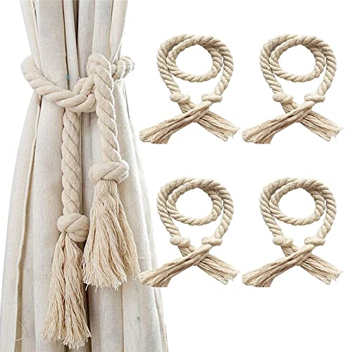 YPLONON Conjunto 2 Cordões 1M Bege (Recondicionado Como Novo) YPL - Travessões e borlas de cortina - conjunto, 2 cordões, 1m bege, recondicionado, algodão, satinada