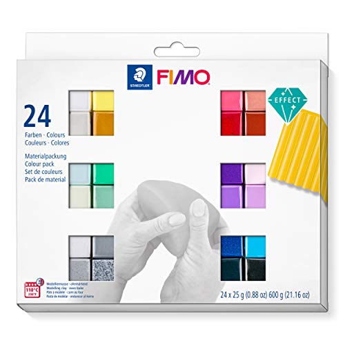Plasticina STAEDTLER Fimo Effect (Multicor - 4.5x2.5x14 cm) Youdoit - Materiais de cerâmica e escultura - multicor, 4.5x2.5x14 cm, fácil de trabalhar, 110ºC
