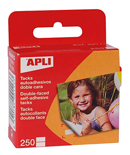Pack 250 Agudas Autoadesivas 12X16 Mm Adesivo Duplo C APLI - Massa de montagem - 250 tacks, 12 x 16 mm, autoadesivas, duplo lado