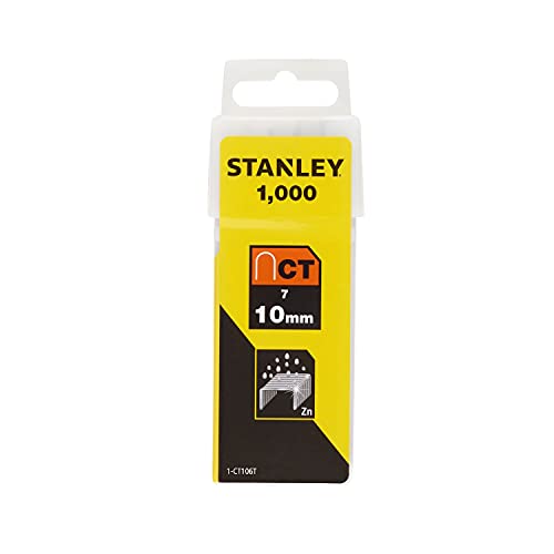 Agrafos STANLEY 1-CT106T (Caixa de 1000 peças) STANLEY - Grampos industriais - gruvas, cabo de metal, aço inoxidável, 10 mm