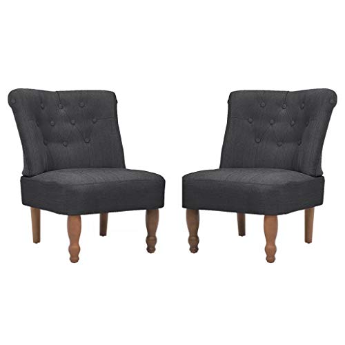 Conjunto de 2 Cadeiras FRANCESAS Vidaxl (Cinzento - Poliéster - 54x66.5cm) vidaXL - Poltronas, poltronas reclináveis e poltronas-cama - conjunto, 2 cadeiras, francesas, vidaxl, cinzento, poliéster