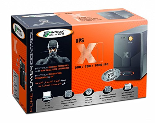 UPS INFOSEC X1 EX 500 (500 VA - 300 W - 2 tomadas) Infosec - Ups - 500 VA, 300 W, 2 tomadas