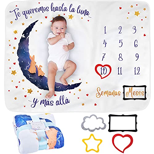 Manta de Meses para Bebé LUNA (Branco - Algodão) Odoxia - Cobertores - branco, algodão