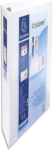 Dossier A4 com Capa Exacompta Kreacover | Branco EXACOMPTA - Pastas Organizadoras - capacidade 500 folhas, polipropileno transparente, bolsa interior, papel de fundo branco