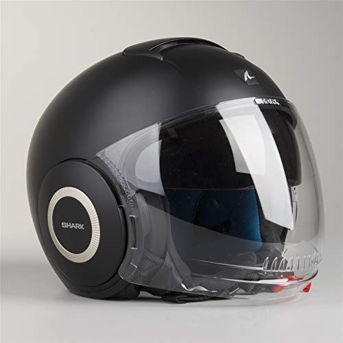 Capacete SHARKOON Jet (Preto - 55-56 cm) Shark - Equipamento de proteção individual (epi) - polietileno, policarbonato, visera solar, anti-arañazos, desmontaje rápido