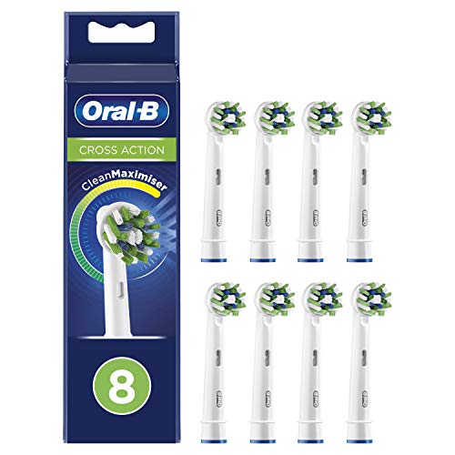 Cabeças para Escovas de Dentes ORAL-B CrossAction Azul Oral-B - Acessórios para escova de dentes - 2 cabeças, tecnologia 3D, cerdas triangulares, elimina placa