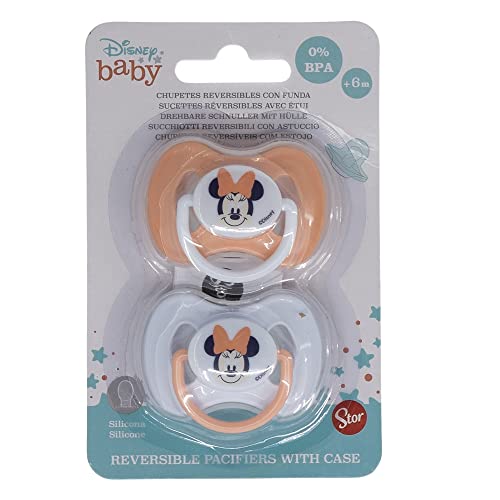 Conjunto de chupetas MINNIE (6 meses - Silicone) Stor - Chupetas e mordedores - silicone, 6 meses, estuche, transporte