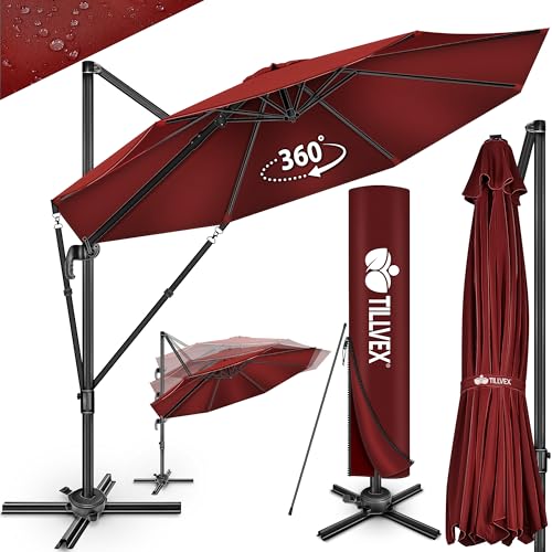 Guarda-Sol TILLVEX Premium (Preto - Algodão e Poliéster - 330x300 cm) DWD-Company GmbH & Co. KG - Móveis de exterior - preto, algodão, poliéster, 330x300 cm