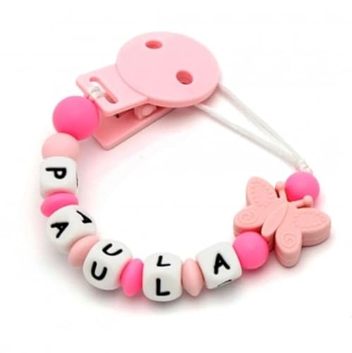 Suporte para Chupetas LEMOLA Butterfly Rosa BBtitos - Cuidados com a higiene oral - suporte, chupetas, mordedor, personalizável
