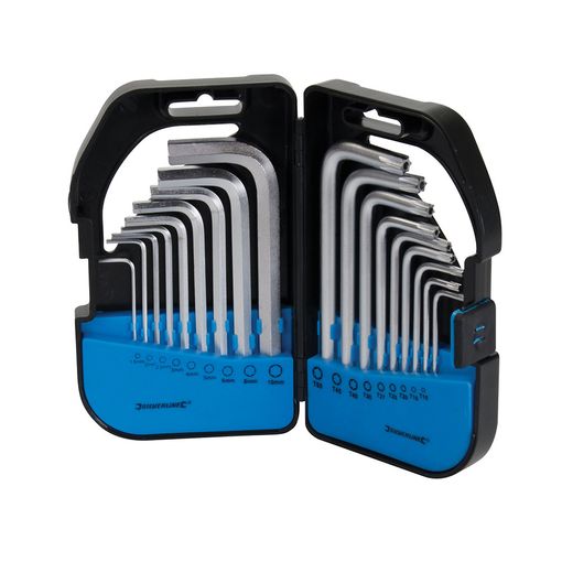 Conjunto de Chaves de Fenda KWB 341662 (18 peças) Silverline - Chaves inglesas - 18 peças, hexagonais, torx, cromo-vanádio