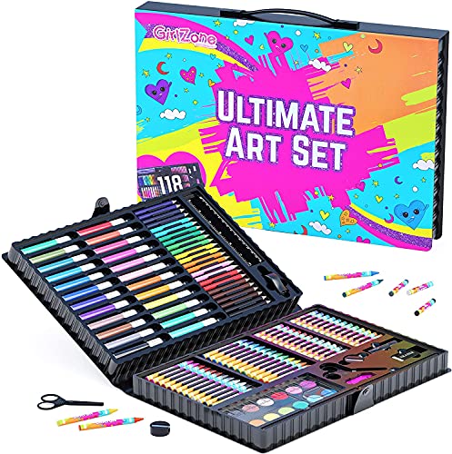 Kit de Artesanato GIRLZONE Conjunto de Artesanato (Idade Mínima: 3 anos) GIRLZONE - Kits de desenho e pintura - 24 lápis, 24 rotuladores, 24 pastéis, 12 aquarelas