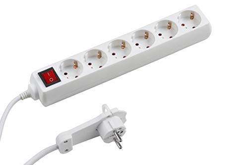 Extensão Elétrica MEISTER 7430880 | Branco Meister - Filtros de linha e supressores de surtos - 2 tomadas, proteção sobrecarga, toque terra