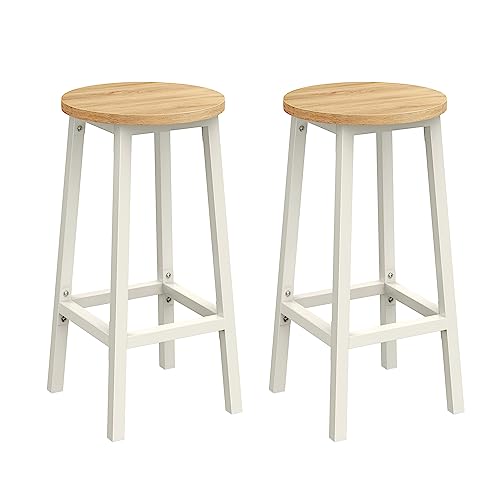 Conjunto de 2 Bancos VASAGLE Branco (33x47x81 cm - Aço) VASAGLE - Cadeiras de escritório - bancos, vasagle, branco, aço