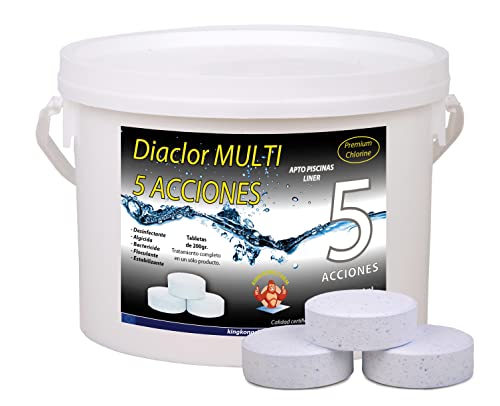 Cloro para Piscinas DIACLOR Multi 5 Acciones 3 Kg Aquapool - Limpeza de piscinas e produtos químicos - cloro, piscinas, diacolor, multi, 5 acciones, 3 kg