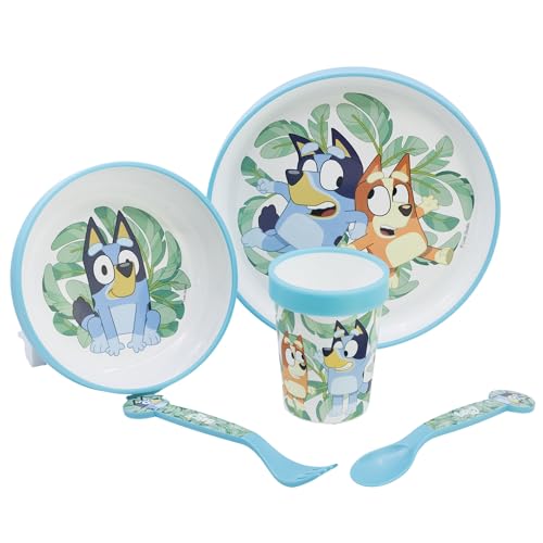 Conjunto de 5 Tapetes Deslizantes BLUEY (Azul - 30x20cm) Stor - Utensílios de mesa - conjunto, 5 tapetes deslizantes, azul, 30x20cm, poliéster, antiaderente