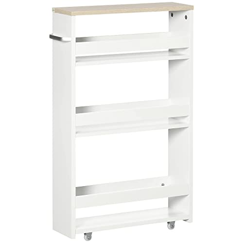 Estante KLEANKIN (Branco - Metal - 48 x 15 x 80 cm) SPANISH AOSOM - Estantes e prateleiras de pé - branco, metal, 48x15x80 cm