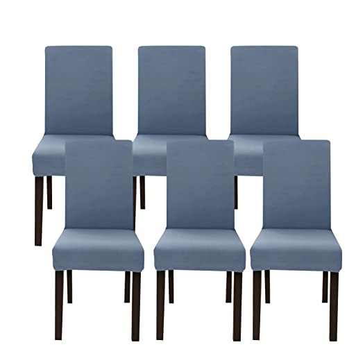 Capa de Mesa e Cadeiras 6 Unidades Cinza Azul Jaotto - Capas de sofá - 6 unidades, cinza azul, resistente à sujidade, lavável à mão