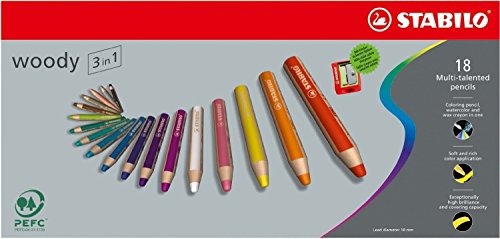 Lápis de Cor STABILO Woody 3 In 1 (Multicor) Stabilo - Lápis - multicor, fáceis de usar, cores vivas