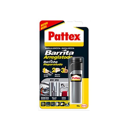 Massa Adesiva PATTEX Barreta Arreglado (48 g) Henkel - Cola e adesivos de hardware - massa adesiva, pattex, barreta arreglado, 48g, reparação rápida, metal