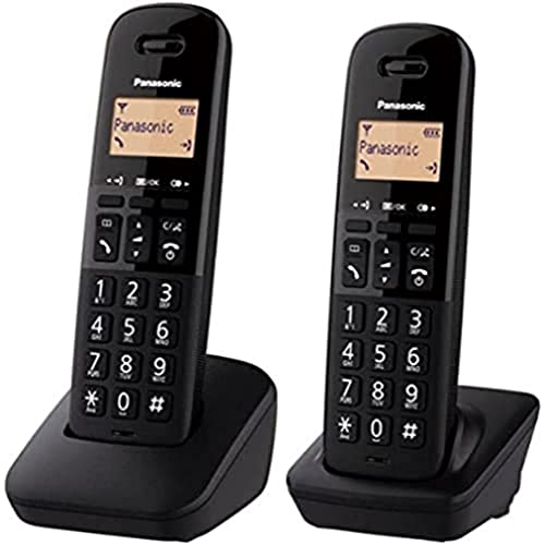 Telefone fixo sem fios PANASONIC Duo KX-TGB612FRB preto Panasonic - Telefonia - sem fios, 2 linhas, chamada rápida, indicador LED