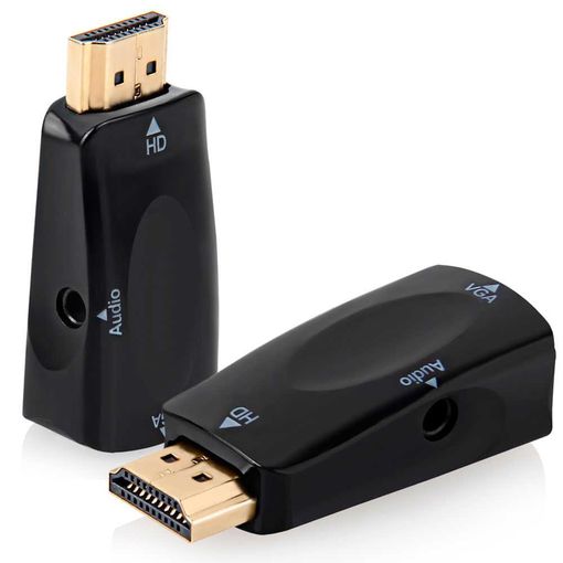 Adaptador de Cabo de Vídeo StarTech.com HD2VGAMICROB | Preto (Acessório Imagem e Som) Ociodual - Adaptadores de cabos de áudio e vídeo - hdmi, vga, plug and play, 1080p
