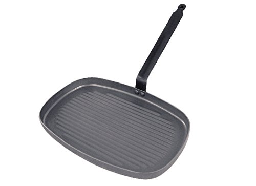 Grelhador de Mesa De Buyer Poele Grill Rectangulaire - 38 X 26 Cm DE BUYER - Chapas e grelhadores - aço branco, rectangular, antiaderente, indução