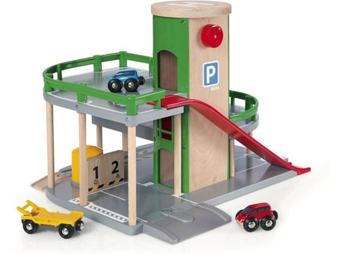 Estação de Serviço de Brinquedo BRIO World BRIO - Conjuntos de brinquedos - estação, serviço, brinquedo, brio world, elevador, rampa de saída