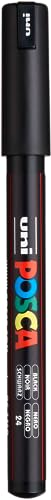 Marcador POSCA PC-1MR (Preto - Ponta de 0.7mm) Uni Posca - Marcadores e marcadores de texto - 0.7mm, capuchão borracha, tinta água, não permanente