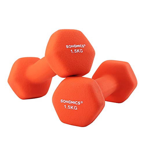 Conjunto de 2 Halteres SONGMICS SYL63OG (Laranja - PVC) SONGMICS - Pesos livres - halteres, laranja, pvc