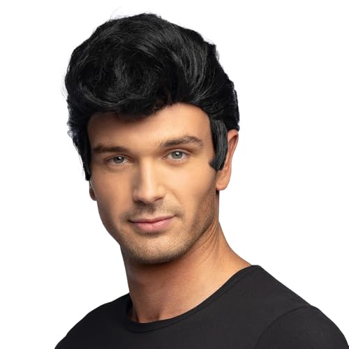 Peruca DISFRAZZES Danny 50'S (Tam: Tamanho Único) Boland - Cuidados com o cabelo - cabelo preto, tamanho único, pente, elástico