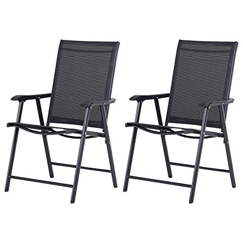 Conjunto de 2 Cadeiras de Jardim Outsunny | Dobráveis | 58x64x94 cm | Carga 100 kg Outsunny - Móveis de exterior - dobráveis, 58x64x94 cm, 100 kg