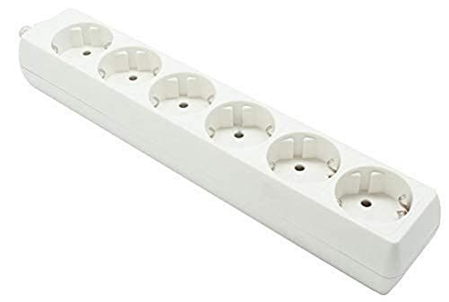 Extensão Elétrica CUC EXERTIS ELECTRACABLE (6 Tomadas - Tipo F - Branco) Electraline - Fios e cabos elétricos - 6 tomas, proteção contra sobrecarga, plug and play, tipo f