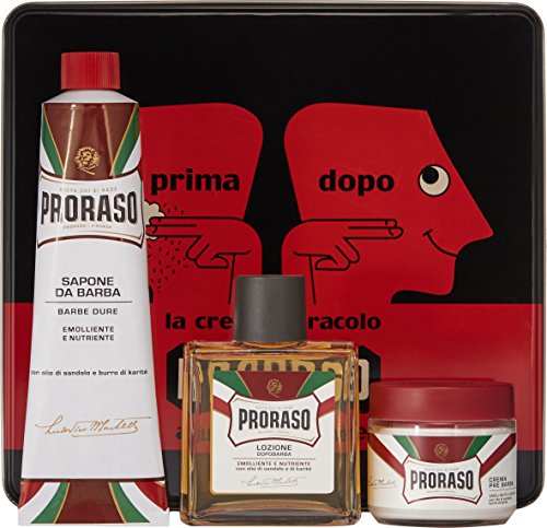 After Shave Proraso Vintage Selection Kit Man Sandalwood Oil And Shea Oil 100 Ml + 100 Ml + 150 Ml Proraso - Kits de barbear - sandalwood, shea oil, 100 ml, 150 ml