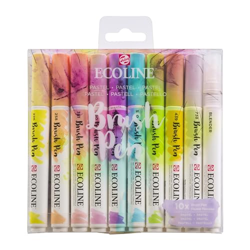 Marcador TALENS Ecoline Brush Pen Pastel (Multicor) Talens - Canetas - pastel, lavável, pincel, fibra