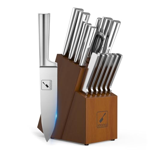 Conjunto de Facas de Cozinha Imarku | Inox (Recondicionado Como Novo) imarku - Facas de cozinha - inox, 15 peças, afia-facões, faca para ostras