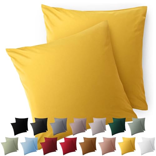Capa de Almofada BLUMTAL Amarelo (Microfibra) Everbrent - Fronhas e almofadas - microfibra, lavável, cepillada