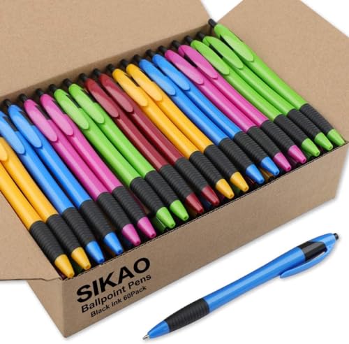 Canetas SIKAO Gripped Slimster Retrátil Preta Sikao - Dispositivos de entrada - retrátil, ponta média, tinta à base de água, 60 cm