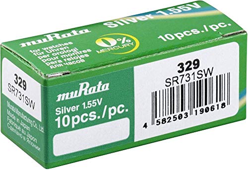 Pilha Botão MURATA SR731SW-PBWW (329) Murata - Baterias - 3V, alcalino, 39 mah, 1,55 V
