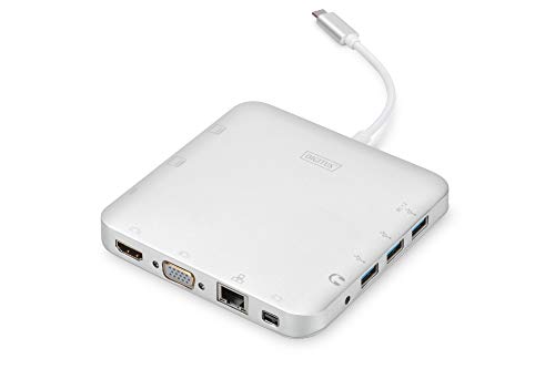 Digitus DA-70863 base & duplicador de portas Digitus - Estações de acoplamento para laptops - usb a, usb-c, plug & play, compatível