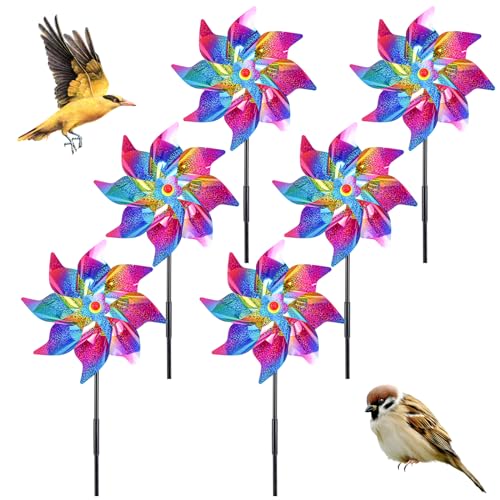 Conjunto de 6 Molinete de Vento para Pássaros QINERSAW QINERSAW - Catavento e giradouro - conjunto, 6 molinetes, vento, pássaros