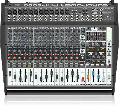 Mesa de mistura BEHRINGER PMP6000 (Canais: 20 - 1600 W) Behringer - Mesas de áudio - 20 canais, 1600 W, 3200 W pico, 109 dB SNR