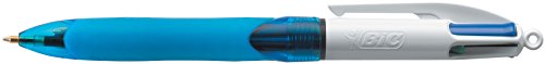 Caneta de Tinta Permanente BIC 4-Colour Grip | Azul, Branco BIC - Canetas - tinta permanente, 0.3mm, ponta retrátil, grip de borracha