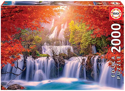 Puzzle EDUCA Cascade em Tailândia (Idade Mínima: 12 Anos - 2000 Peças) Educa Borrás - Quebra-cabeças de encaixar - cascade, 2000 peças, cartão, cores brilhantes