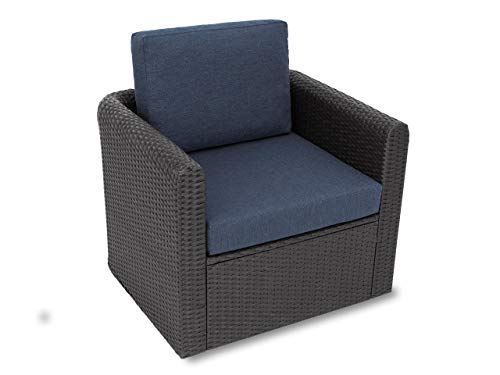 Almofada de Jardim BJIRD Azul (Poliéster - 60x55cm) Sellbee - Móveis de exterior - azul, polidéster, 60x55cm