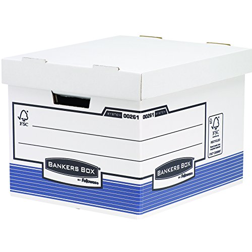 Caixa de Arrumação 3M Branco,Azul (33.5 x 40.4 x 29.2 cm - Polipropileno) Fellowes - Arquivamento e organização - branco, azul, polipropileno, 33.5 x 40.4 x 29.2 cm