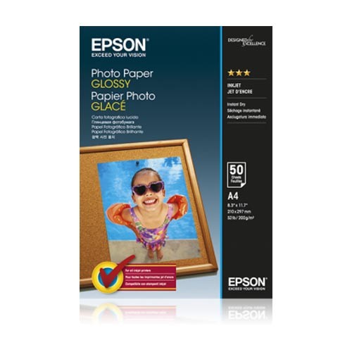 Papel Fotográfico EPSON Glossy A4 50 Folhas Epson - Papel de impressora e copiadora - glossy, a4, 50 folhas, alta qualidade