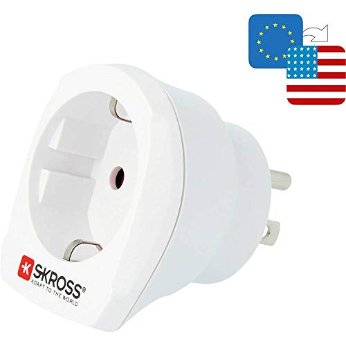 Adaptador de Viagem SKROSSEurope to USA (Estados Unidos) SKROSS - Conversores e adaptadores de viagem - 2 polos, 3 polos, schuko, branco