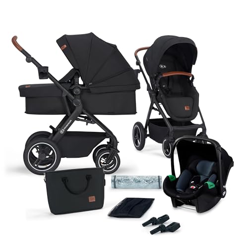 Carrinho de Bebé KINDERKRAFT B-Tour (Preto - 3 em 1) 4Kraft - Móveis para bebês e crianças pequenas - 3 em 1, transformável, capuz extensível, fixação universal